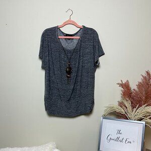 AB Studio Women's Grey Top with Chunky Necklace (L)